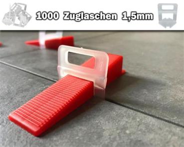 1000 Zuglaschen 1,5mm - KACHEL GOTT® Fliesen Nivelliersystem