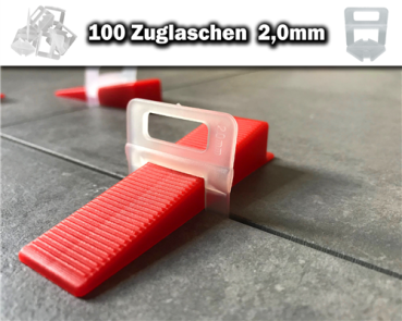 100 Zuglaschen 2,0mm - KACHEL GOTT® Fliesen Nivelliersystem