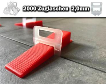 2000 Zuglaschen 2,0mm - KACHEL GOTT® Fliesen Nivelliersystem