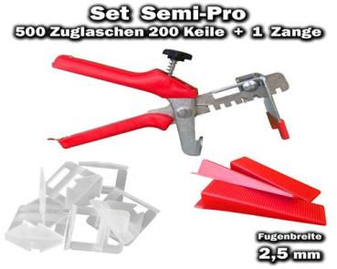 500 Zuglaschen 2,5mm + 200 Keile + 1 Zange - KACHEL GOTT® Fliesen Nivelliersystem