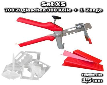 700 Zuglaschen 1,5mm + 300 Keile + 1 Zange - KACHEL GOTT® Fliesen Nivelliersystem
