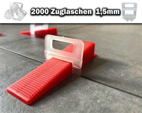 2000 Zuglaschen 1,5mm - KACHEL GOTT® Fliesen Nivelliersystem
