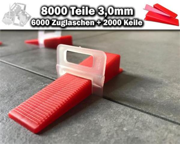 6000 Zuglaschen 3,0mm + 2000 Keile - KACHEL GOTT® Fliesen Nivelliersystem
